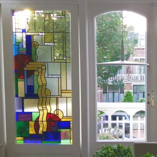 glas in lood paneel raam jaren ’30 restauratie Den Haag ’s-Gravenhage en omgeving